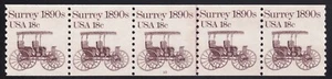 1907 Transportation Issue – 18c PNC strip of 5 Plate # 10 Unused NH F-VF - Picture 1 of 2