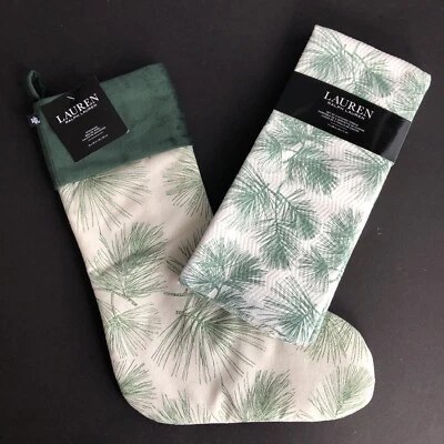 Ralph Lauren  Holiday Christmas Stocking and Dish Kitchen Towels Green Pinecone - Image 1 of 4