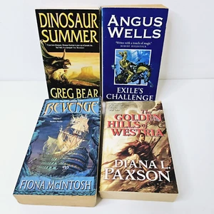 Fantasy Paperback Books x 4 Exile's Challenge Revenge Dinosaur Summer - Picture 1 of 24