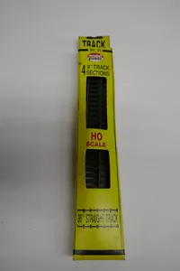 New Model Power HO Scale 9" Straight Bras Track Section 4 Pieces #21 - Picture 1 of 3