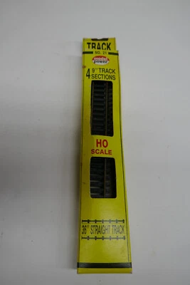 New Model Power HO Scale 9" Straight Bras Track Section 4 Pieces #21 - Image 1 of 3