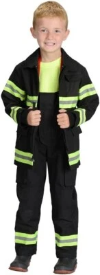 Equipo de búnker de bomberos Aeromax Jr., negro, talla 8/10 Foto 1 de 4