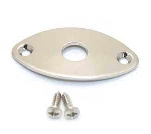 Gotoh Nickel Universal "Football" Jack Plate for Guitar/Bass AP-0615-001 - Picture 1 of 1