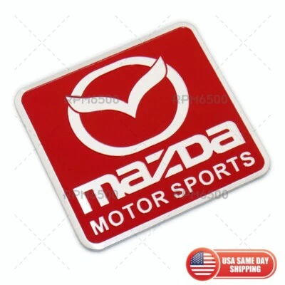 Mazda Motor Sport 3D Aluminum Medal Nameplate Badge Logo Car Emblem Decorate Red - Image 1 of 4