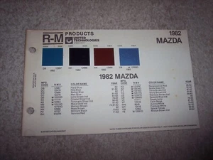 1982 MAZDA EXTERIOR R-M PAINT CHIP COLOR CHART #370 - Picture 1 of 1