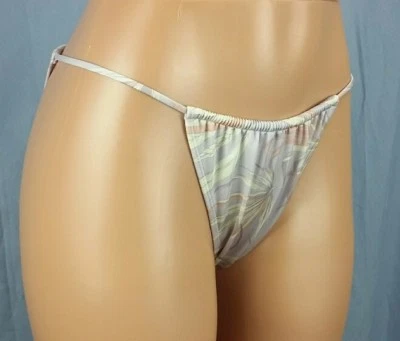 Parte inferior de bikini LA Hearts escasa - L grande - brillante lavanda púrpura tropical floral Foto 1 de 4