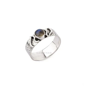 925 Sterling Silver Women Labradorite Magical Spinner Rings For Meditation - Picture 1 of 9