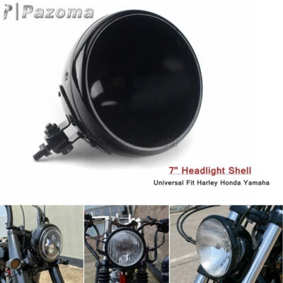 Cubierta de cubo de bombilla de faro negra de 7"" para Harley Davidson Foto 1 de 4