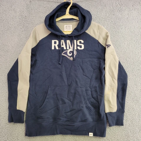 Los Angeles Rams Sweater Mens M Medium Blue Hoodie Pullover Embroidered Logo Cover