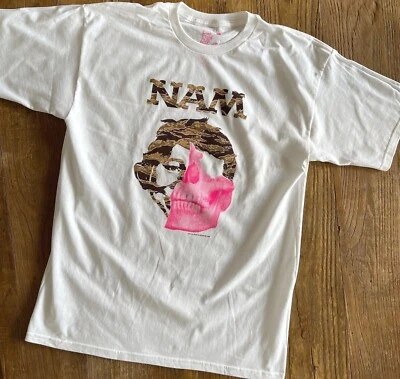 Camiseta blanca para hombre RARA vintage nueva 2008 FUCT "Tiger Striped NAM" Foto 1 de 4