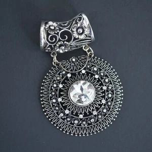 Collana con ciondolo grande in argento canna di fucile firmata GB con pietra zirconi - Foto 1 di 7