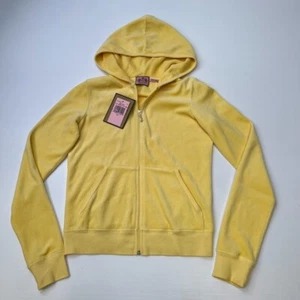 Juicy Couture Jacket Women Medium Velour Zip Up Y2K Hood Retro USA Cruise - Picture 1 of 13