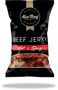 4 x 50g Nive Beef Jerky HOT & SPICY GRASS FED - NO ADDED HORMONES - Picture 1 of 3