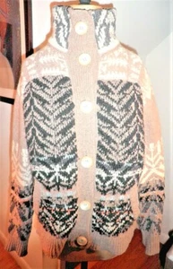 Free People hellbraun dunkelbraun Gr. S Grobstrick Wollmischung Knopfleiste Cardigan Pullover EG - Bild 1 von 8