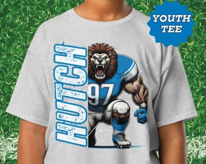 YOUTH Lions T Shirt Aidan Hutchinson Shirt Detroit Football All Grit Unisex Kids - Picture 1 of 13