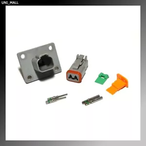 Deutsch DT 2-Pin Genuine Flange Connector Kit, 14-16AWG Solid Contacts, USA - Imagen 1 de 5