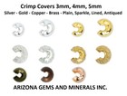 Crimp Covers Beadalon 3, 4, and 5mm. Silver, Gold,Brass,Copper Color 48/144 PCS.