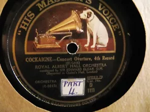 1926 Edward ELGAR conducts COCKAIGNE OVERTURE Royal Albert Hall Orch HMV D1110/1 - Picture 1 of 2