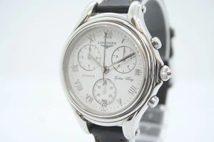 [N.MINT] Longines Golden Wing Chronograph L3.610.4 Quartz Date White Dial Mens - Picture 1 of 14