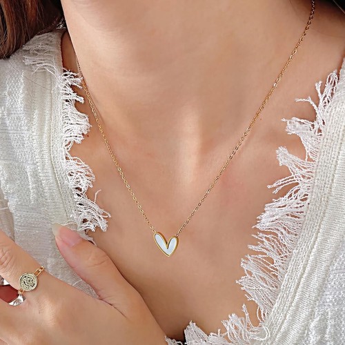 VETEMENTS Collana donna adorabile con ciondolo a forma di cuore elegante catena a clavicola ipoall