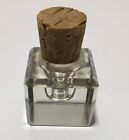Vintage Shipboard Cut Glass Beveled Inkwell With Cork