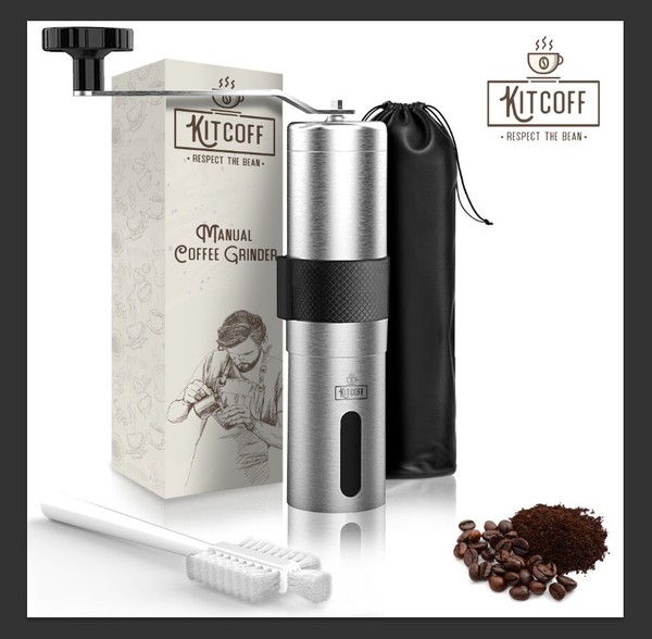 Manual Coffee Grinders with Ceramic Conical Burr Stainless Steel Handle Crank Photo Related