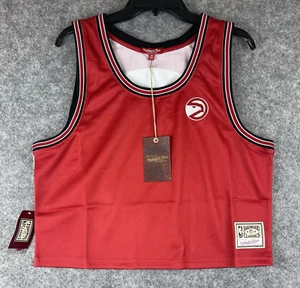 Atlanta Hawks Jersey womens 2X crop tank top Mitchell Ness Hardwood Classics NWT - Picture 1 of 11