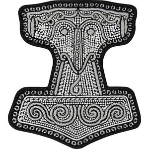 Parche vikingo Thors Hammer Patch para planchar 90x80mm   - Imagen 1 de 7