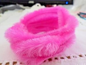 VINTAGE BUMPY CHENILLE, BRIGHT PINK, 3 YARDS LENGHTS, 10 BUMPS PER YARD NEW,