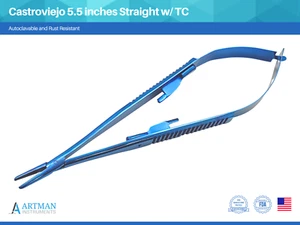 Castroviejo 5,5 pollici micro ago/sutura supporto driver con TC dritto ARTMAN - Foto 1 di 7