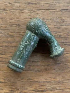 Antiguo mango de bronce para montar - Imagen 1 de 6