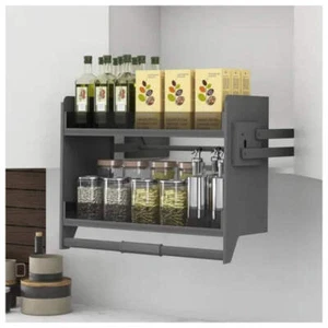 Galley Pull Down 2 Tier Wall Cabinet Unit for a 900mm Cupboard - Picture 1 of 3