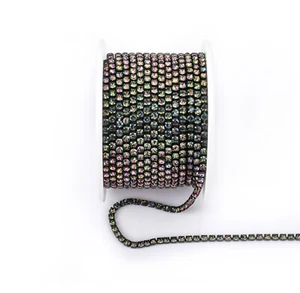Diamant Strass Kristall Kette A++ Qualität Sockel 1 Meter SCHWARZ GRAU REGENBOGEN - Bild 1 von 1
