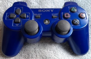 genuine sony ps3 wireless sixaxis dualshock3 controller blue cechzc2e rl - Picture 1 of 3