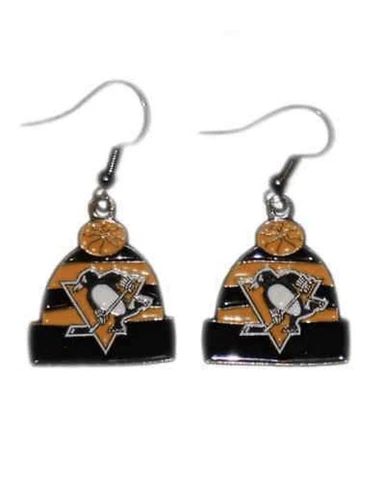 Pittsburgh Penguins Knit Hat Earrings Cover