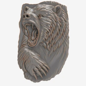 STL File For CNC Router 3D Printer Laser Printable Model Bear Head - Picture 1 of 7