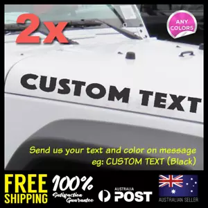 2x Custom Text Personalised 4X4 Hood Fender Bonnet Decals Stickers CAR 580mm - Picture 1 of 2