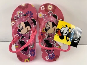NEW, DISNEY MINNIE MOUSE FLIP FLOPS, Youth SIZE 9/10 - Picture 1 of 4