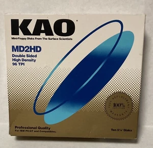 Mini disquetes KAO MD2HD doble cara 96 TPI diez 5,25 pulgadas NUEVO EN CAJA - Imagen 1 de 5