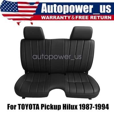 Cubiertas de asiento de banco negras para camioneta Toyota 1987 1988 1989 1990 1991 1992 1993 1994 Foto 1 de 4