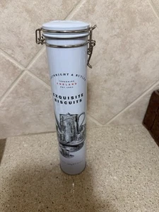 Cartwright and Butler Tall Cylinder Canister/ Storage Coffee Graphic Locking Lid - Picture 1 of 12