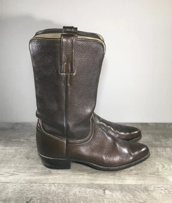 Frye Vintage Años 70 Etiqueta Negra? Botas vaqueras occidentales de cuero marrón para hombre talla 1,5 Foto 1 de 4