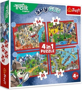 NEW Trefl Jigsaw Puzzle 4 in 1 Pieces 4+ Age Spy Guy The Trefliks' Travels - Picture 1 of 5