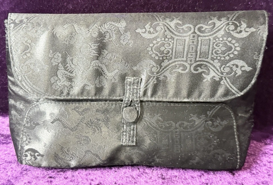 Bolso de Noche Yves St Laurent Opio Negro Brocado Dragón Asiático De Colección Bolso de Perfume YSL Foto 1 de 4