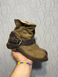 A.S.98 Airstep Brown Wome's Leather Biker Ankle Avan Garde Boots Size 38 - Picture 1 of 12