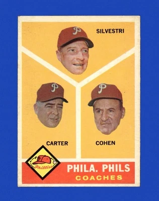1960 Topps Set-Break #466 Philadelphia Phillies Coaches EX-EXMINT *GMCARDS* - Image 1 of 2