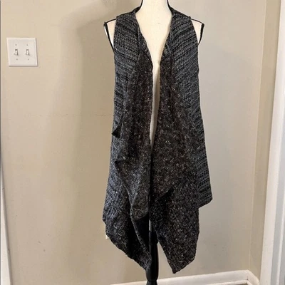 Sanctuary boho wool blend longline cardigan sweater Charcoal & Light Gray SZ XS - Image 1 of 4