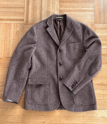 Ralph Lauren RUGBY 42R Tweed Blazer Jacket Elbow Patches 100% Wool - Image 1 of 4