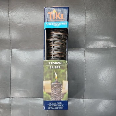 Tiki  Torch 3 In 1 Adjustable Multi-use 36" to 65", New In Box.  - Image 1 of 3