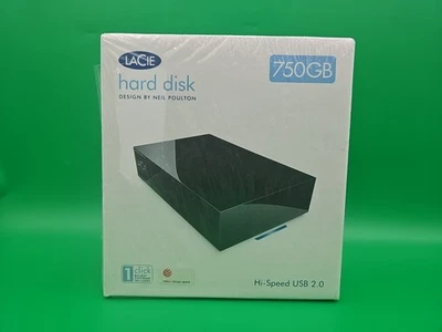 LaCie 750 GB USB 2.0 Desktop External Hard Drive Design by Neil Poulton 301303U - Image 1 of 4